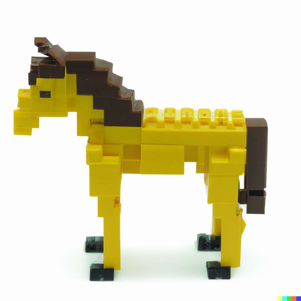 a horse, made from LEGO bricks
